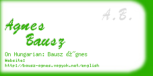 agnes bausz business card